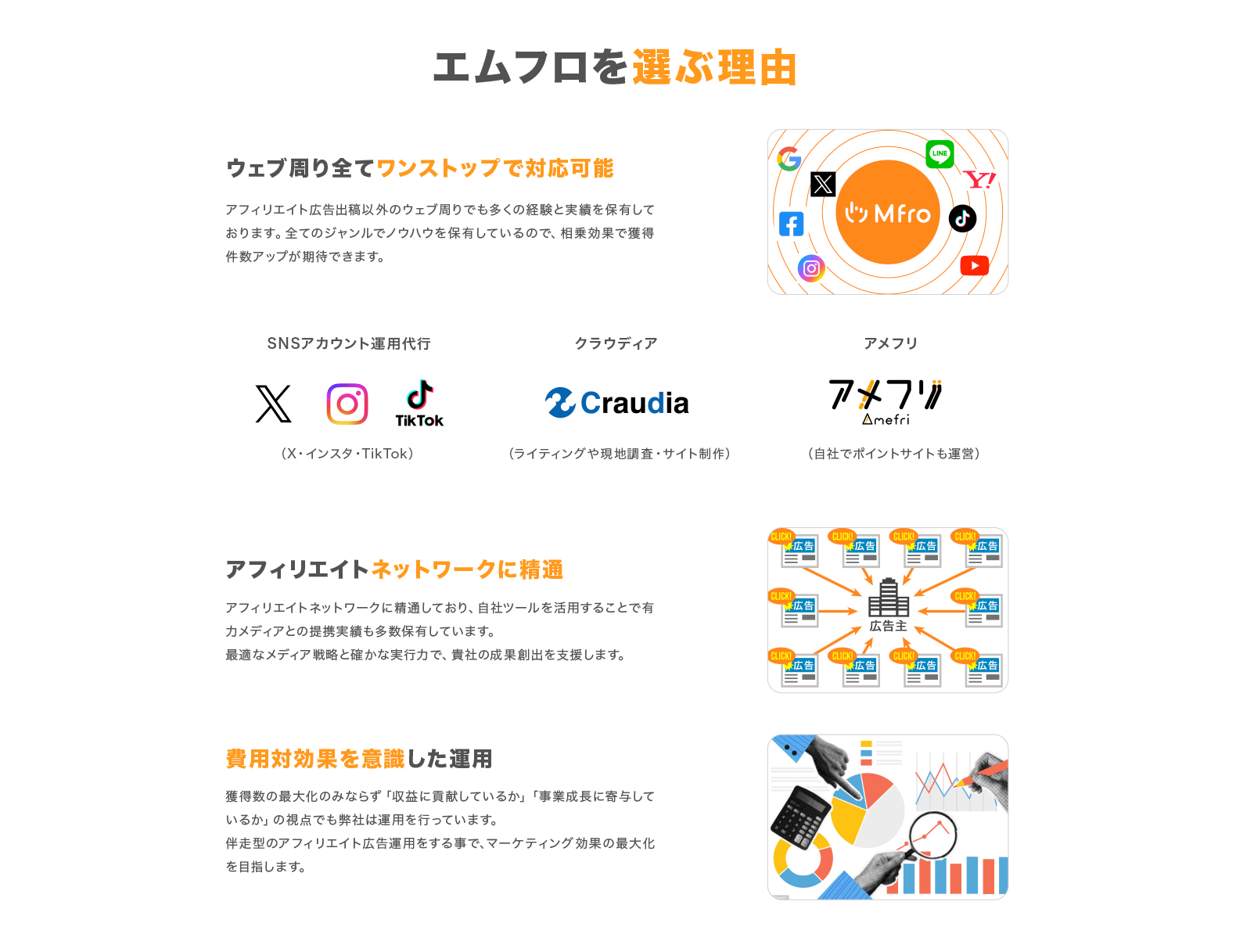 エムフロを選ぶ理由